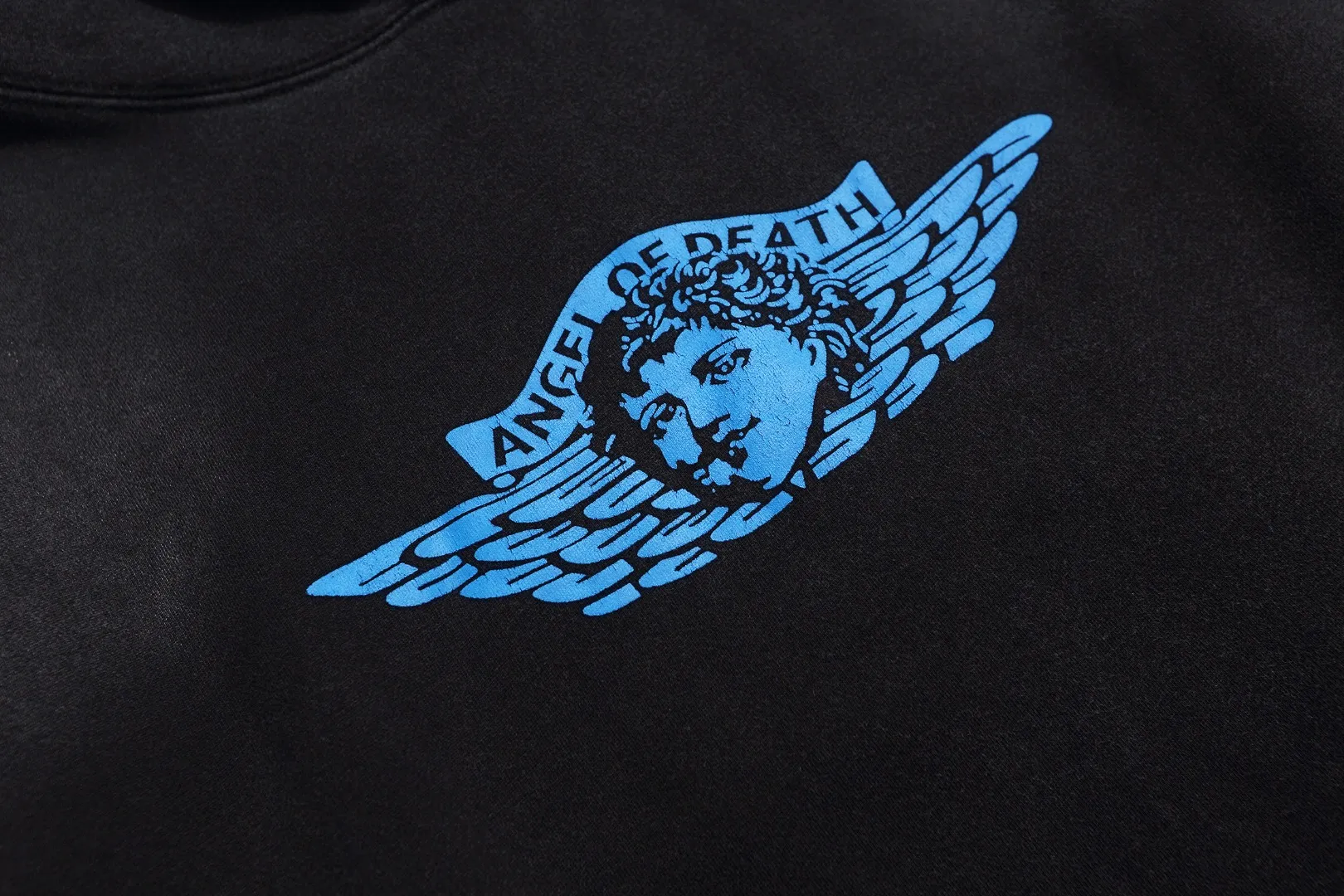 SAINT Michael retro angel print loose heavyweight washed distressed casual vintage hoodie sweatshirt top Fabric: 420g Style number: SM631 Size: S-M-L-XL Color: black and red-black and blue-blue and yellow Price: P236